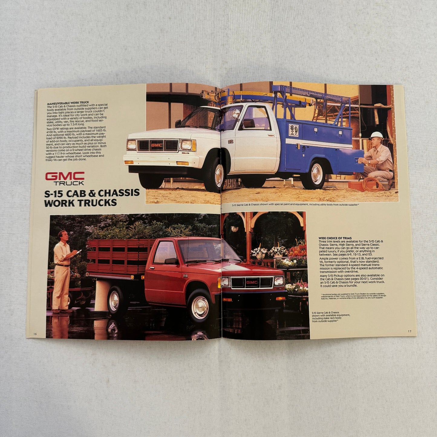 1988 GMC S-15 S15 Pickup Truck Sales Brochure Catalog Advertising Canadian