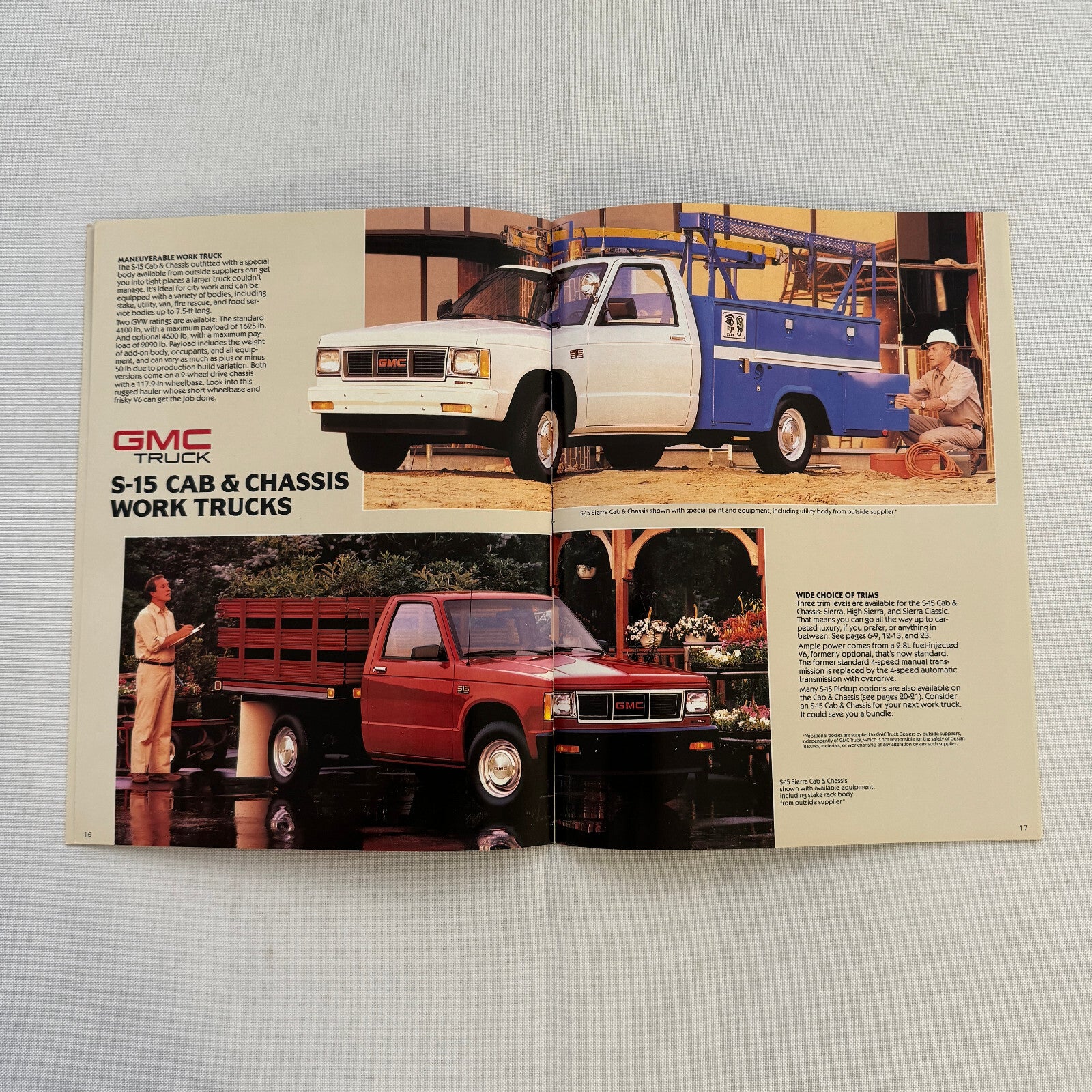1988 GMC S-15 S15 Pickup Truck Sales Brochure Catalog Advertising Canadian
