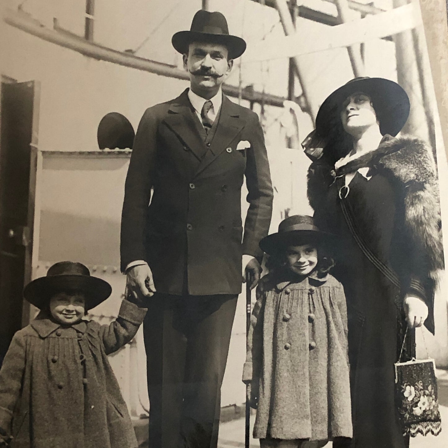Press Photo Photograph George J Gould Son Family SS Conti Rossa Ship Boat 1923