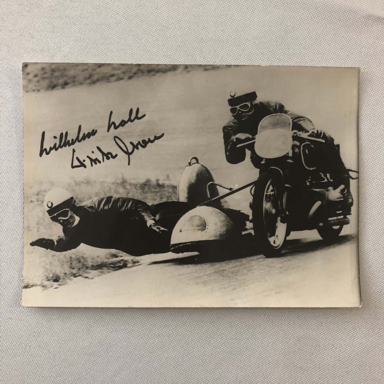 Vintage Motorcycle Sidecar Racing Photo photograph Germany Side Car