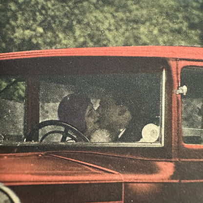 Fiat Car Automobile with Kissing Couple Postcard Post Card