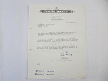 1945 REO Motors Inc Correspondence Letter Letterhead REO Truck Bus Model 19 20 