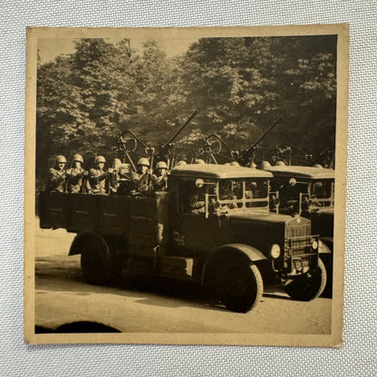 Vintage Military Photo Photograph Print Truck Soliders European