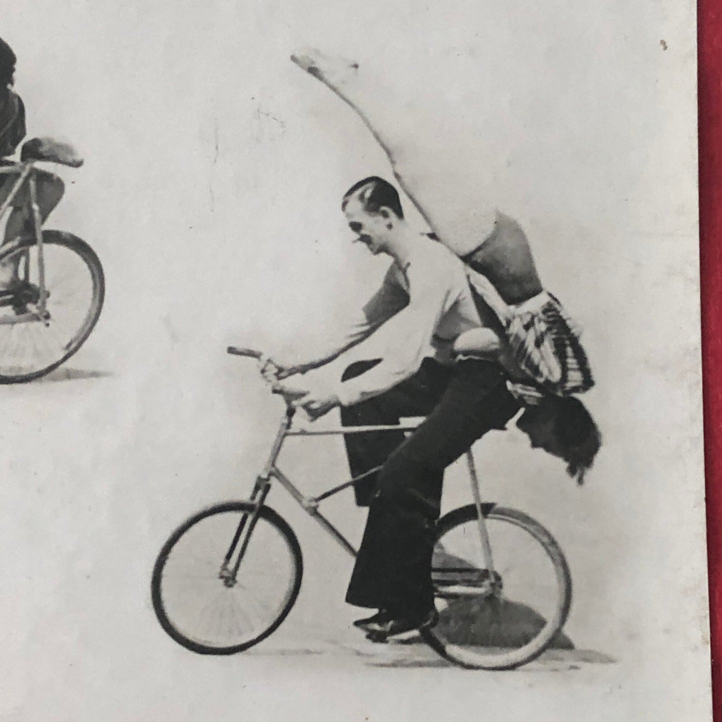 Vintage Circus Photo Dan Sayton Ruth Bicycle Balancing Act Performer Photograph