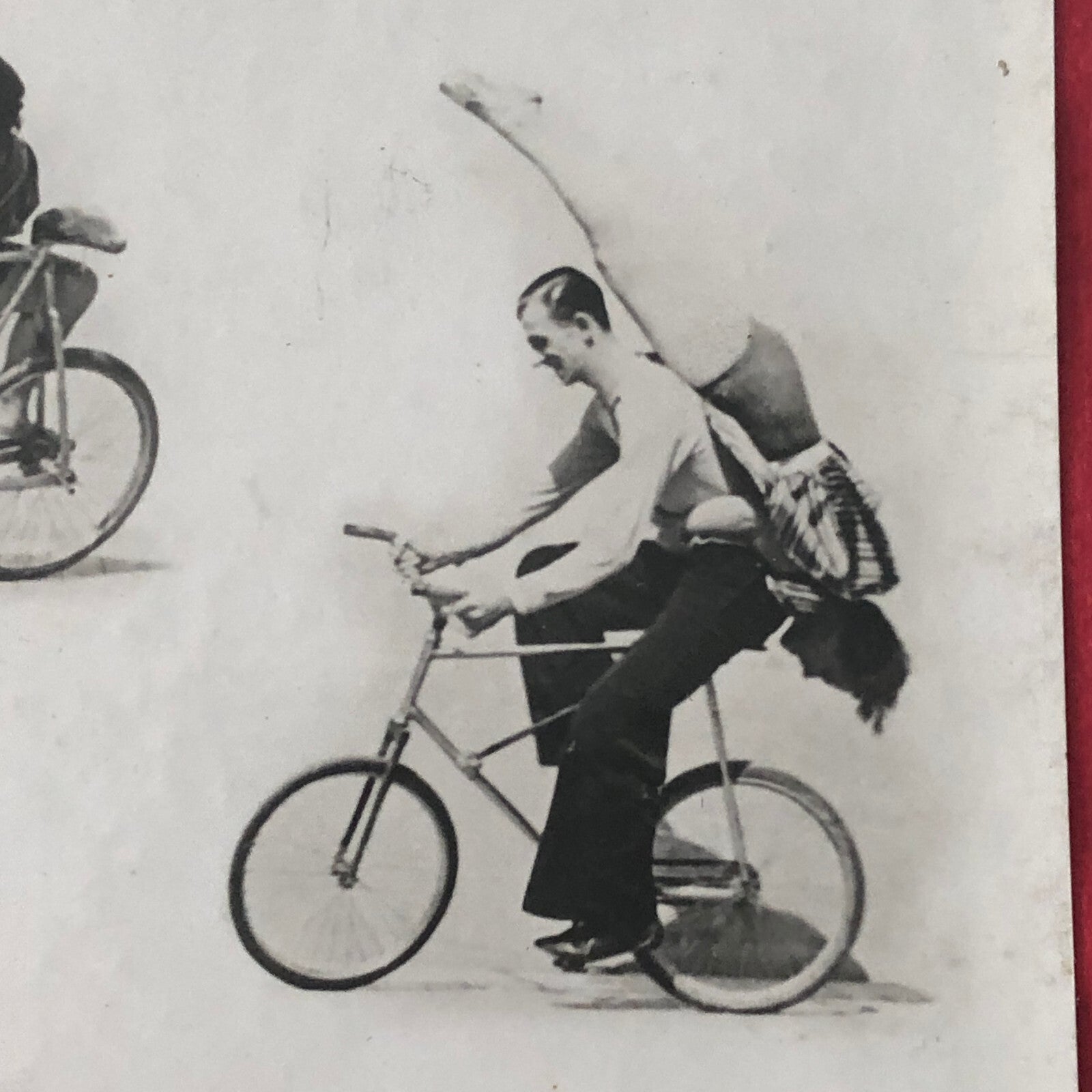 Vintage Circus Photo Dan Sayton Ruth Bicycle Balancing Act Performer Photograph