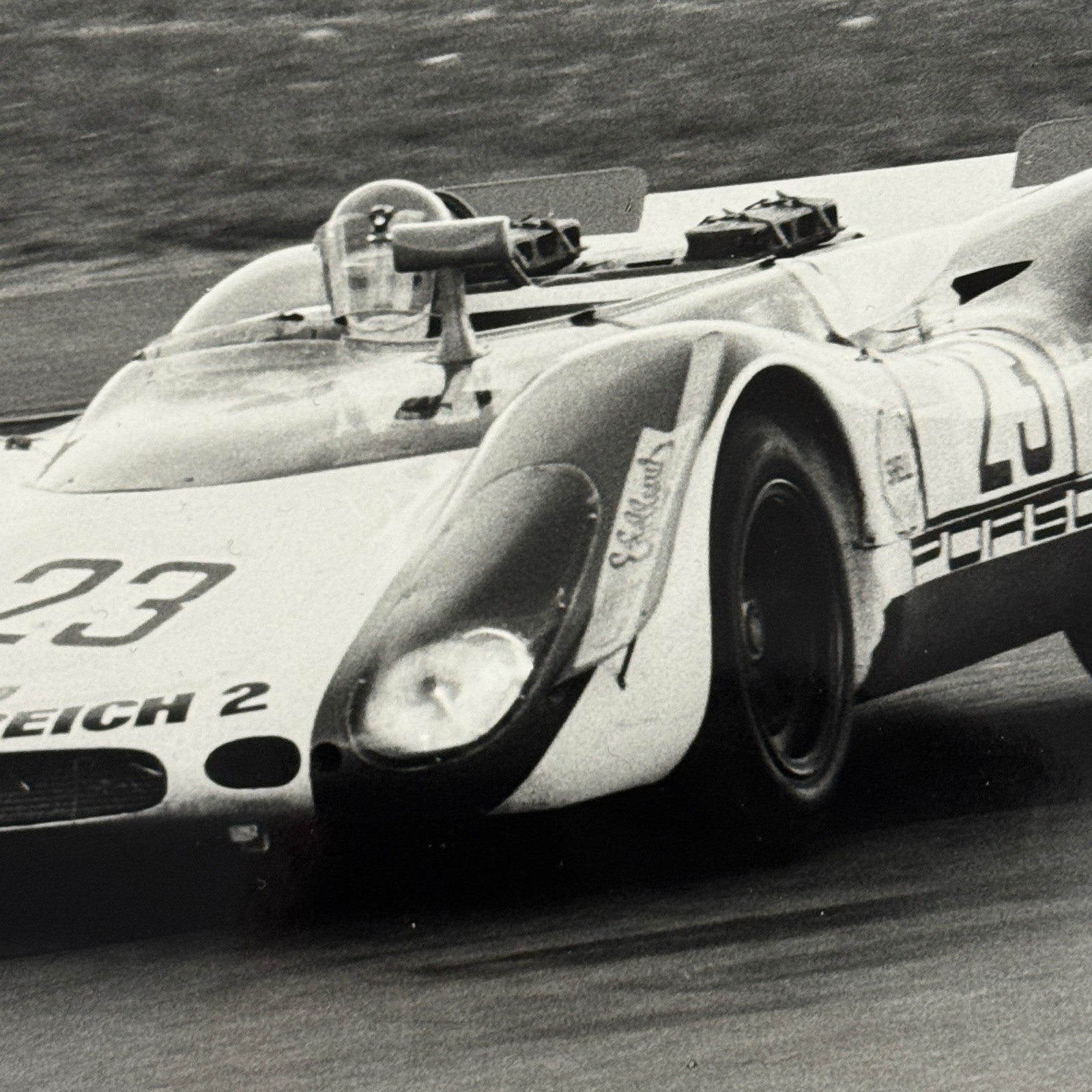 Vintage Racing Photo Porsche 908 Spyder Driver Rolf Stommelen Photograph 1969