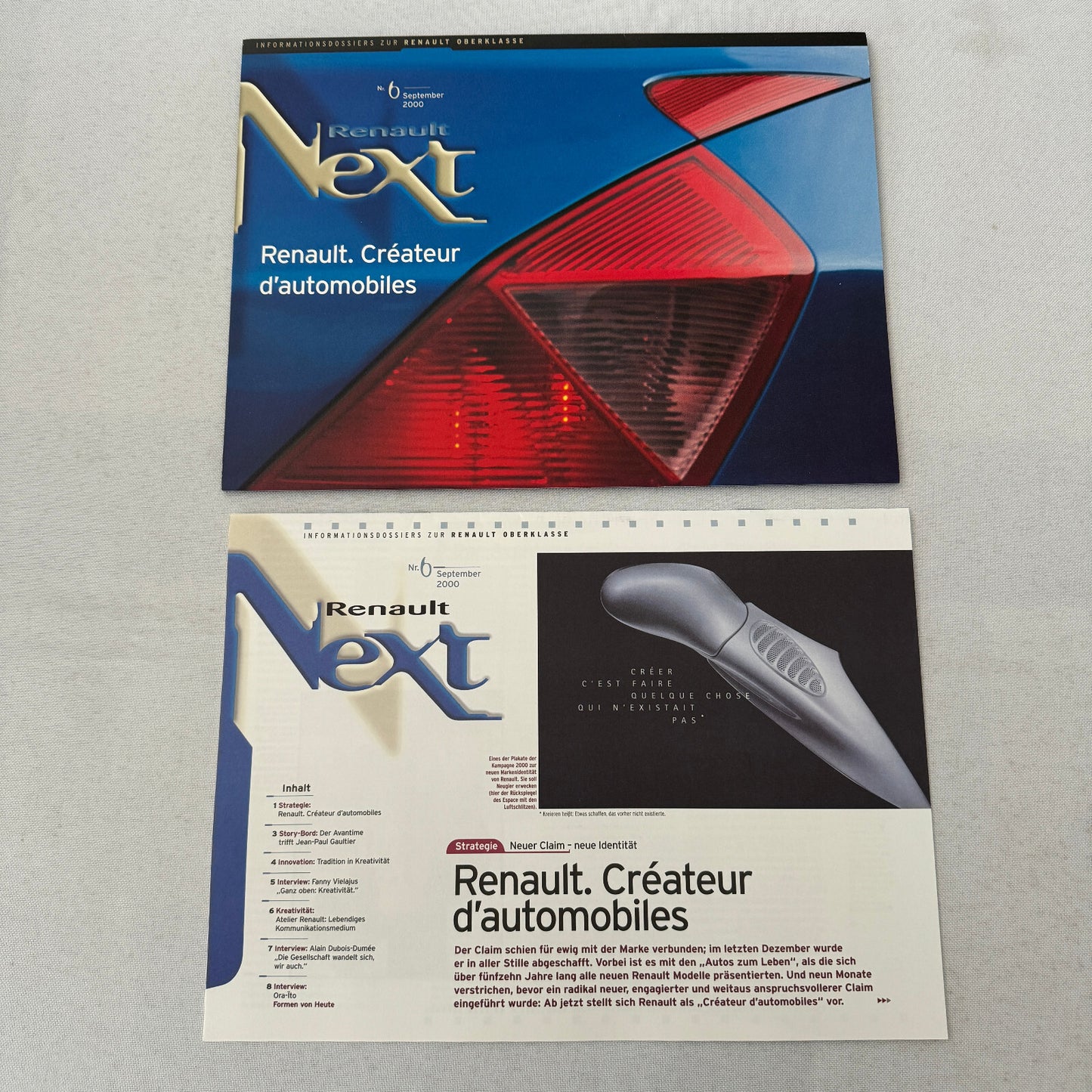 2000 Renault Next Factory Brochure Magazine German Text Concept Cars