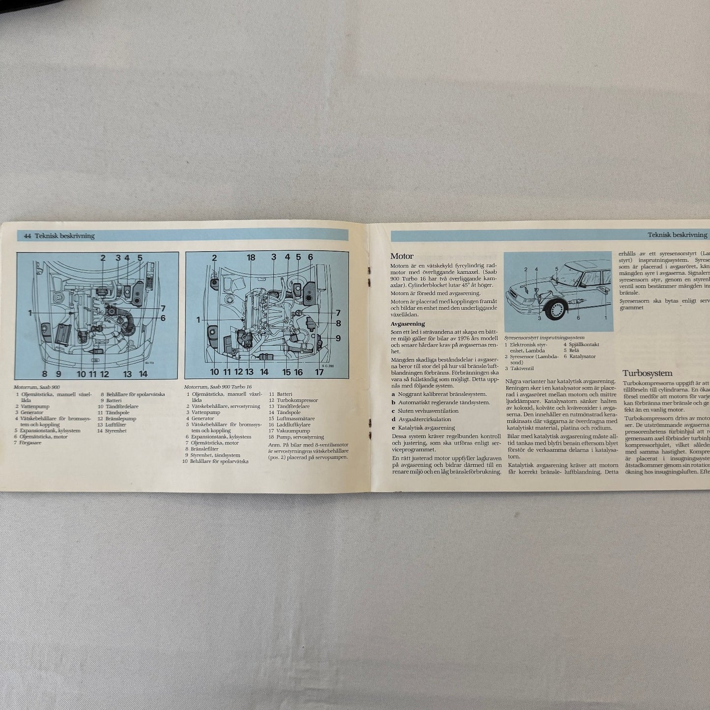 1988 Saab 900 Owners Manual Book Pouch Sedan Convertible Vintage Car SWEDISH
