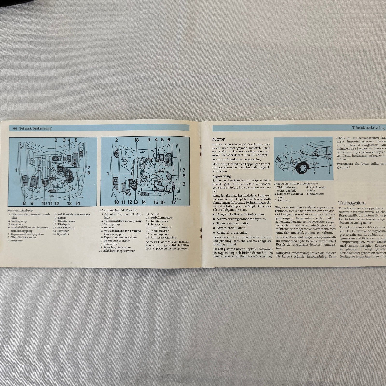 1988 Saab 900 Owners Manual Book Pouch Sedan Convertible Vintage Car SWEDISH