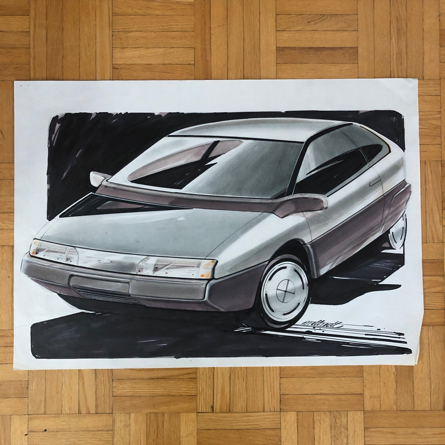 Car Styling Concept Illustration Art Drawing Sketch Vintage NOTTRODT