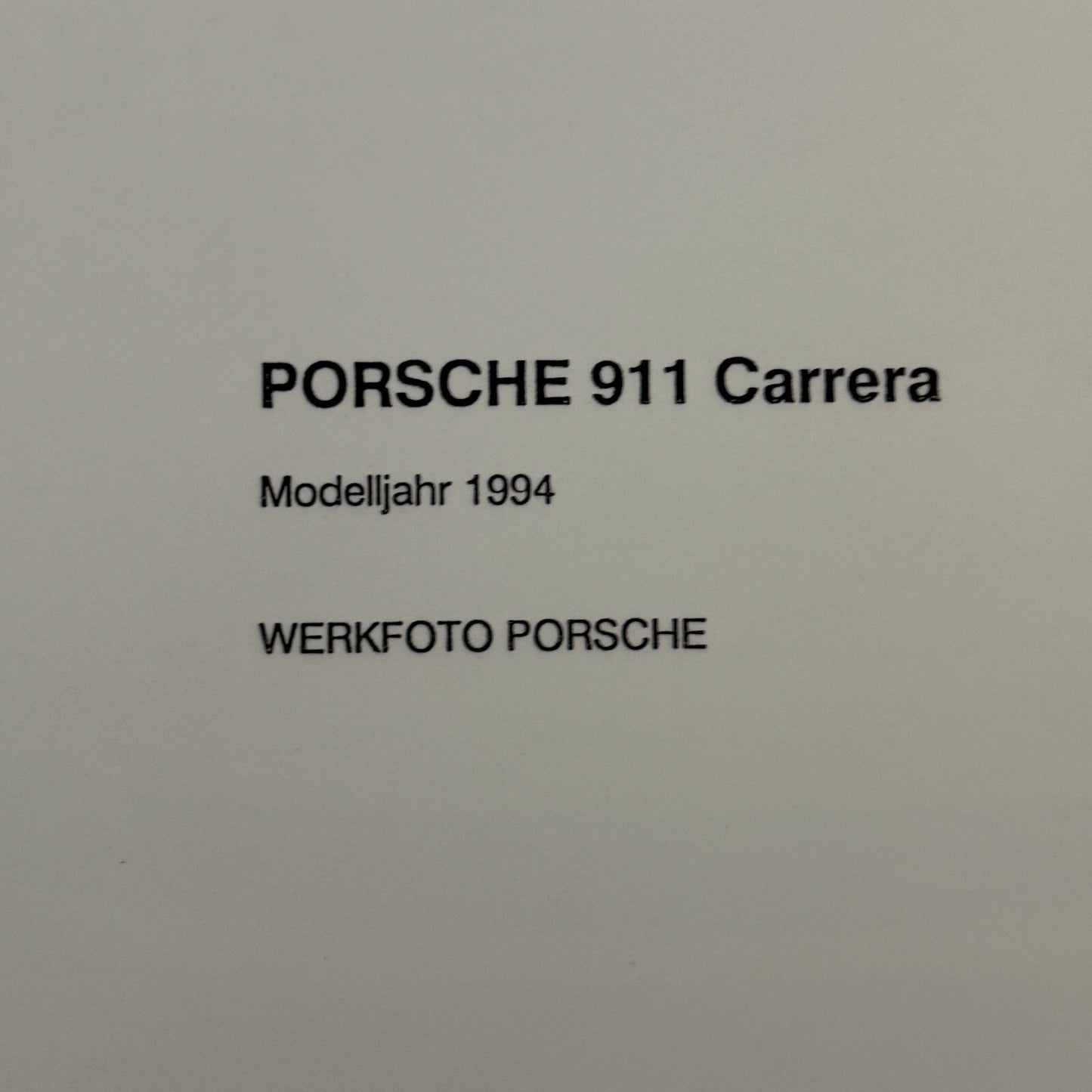 1994 Porsche 911 Carrera Factory Press Photo Photograph Print