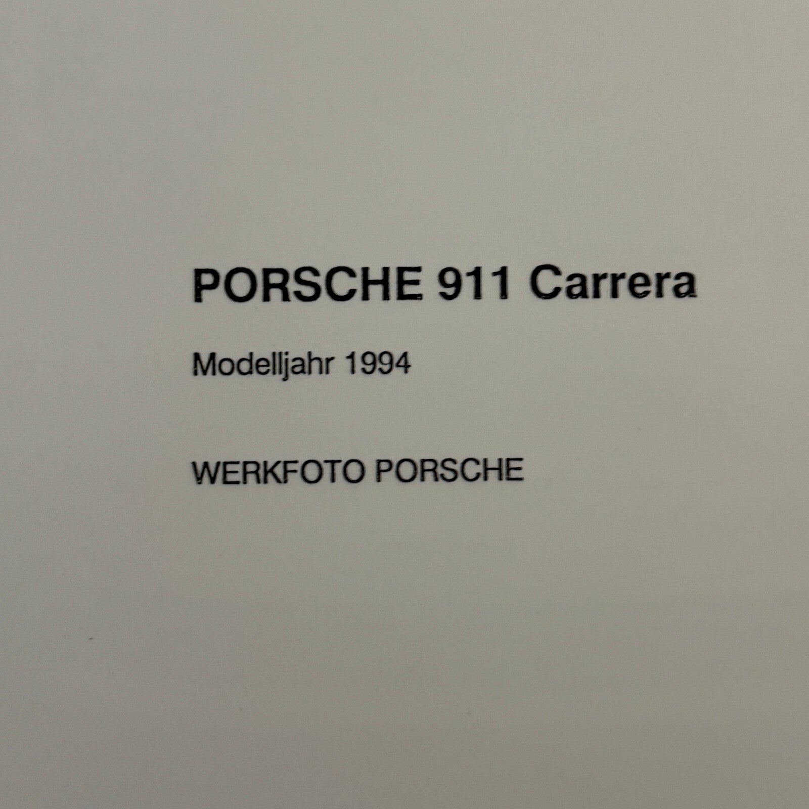 1994 Porsche 911 Carrera Factory Press Photo Photograph Print