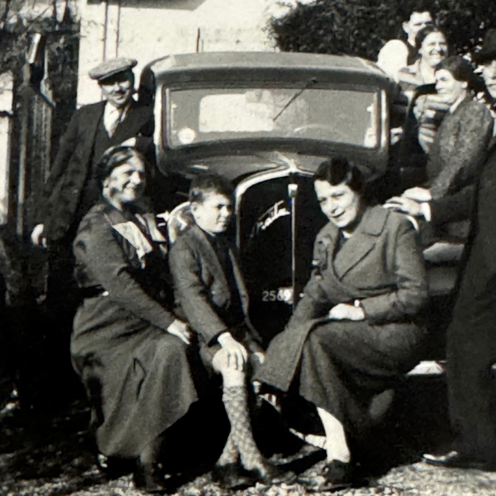 Vintage Photograph Photo Print Men Women with Early Automobile Car Vehicle