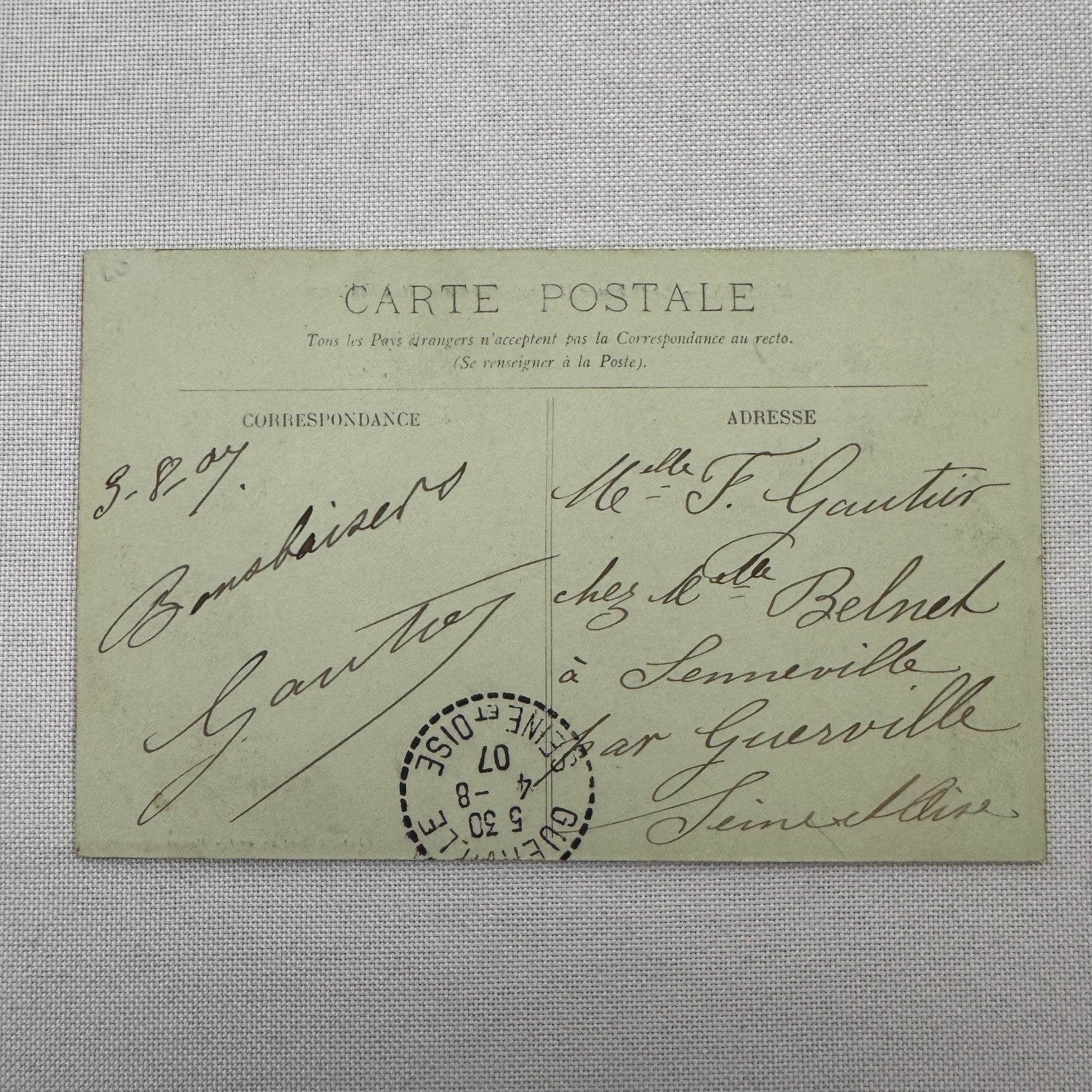 Vintage Zeppelin Airship Dirigible Postcard Post Card French Le Jaune II 1907