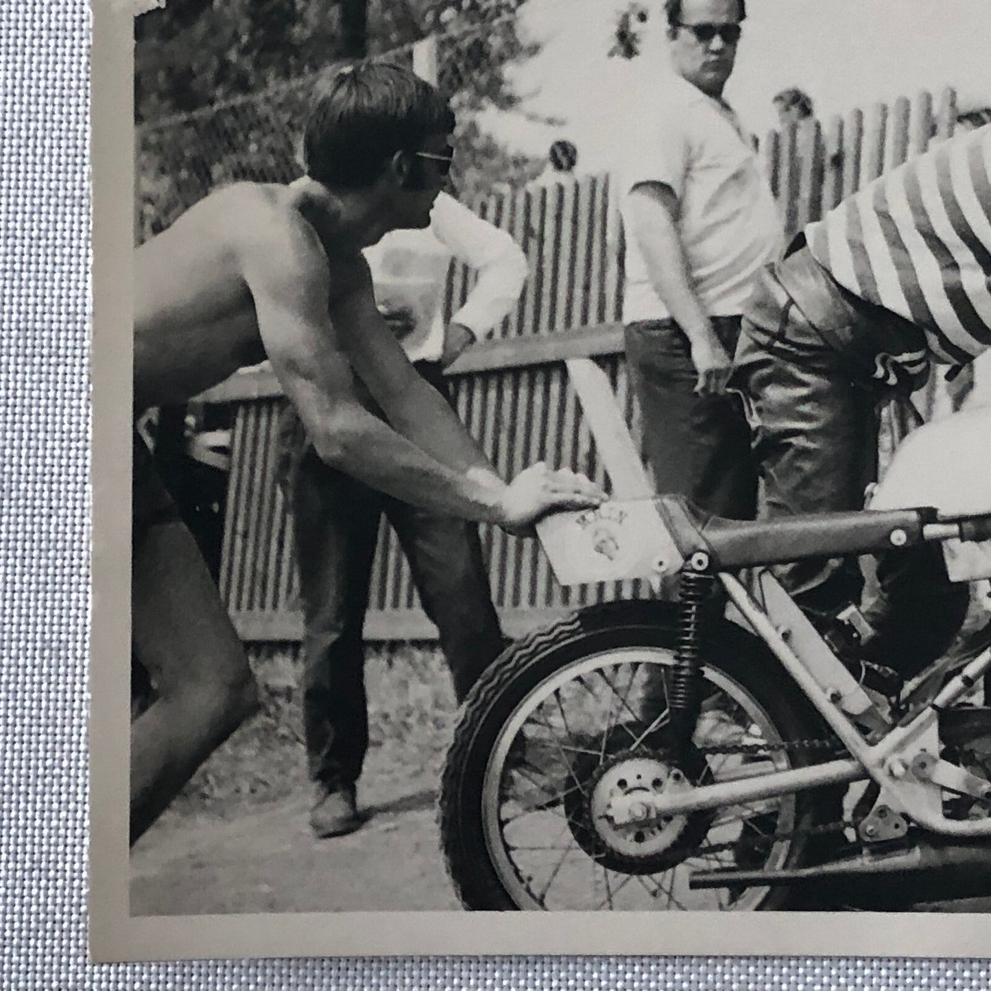 Vintage Motorcycle Racing Photo photograph Rider Theo Bult 1971 Yamsel Bike