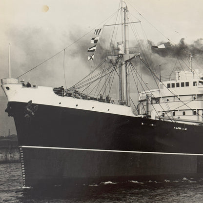 Cunard Line Arabia Ship Boat Press Photo Photograph 1948 Vintage Halifax