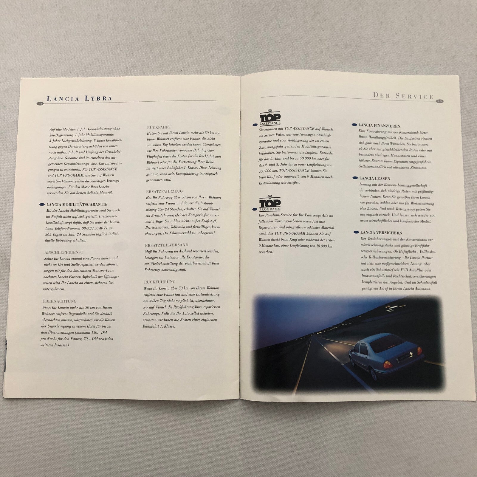 Lancia Lybra Car Sales Brochure Catalog GERMAN Text European Market