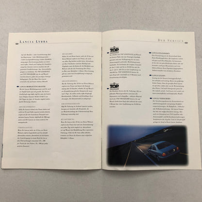 Lancia Lybra Car Sales Brochure Catalog GERMAN Text European Market