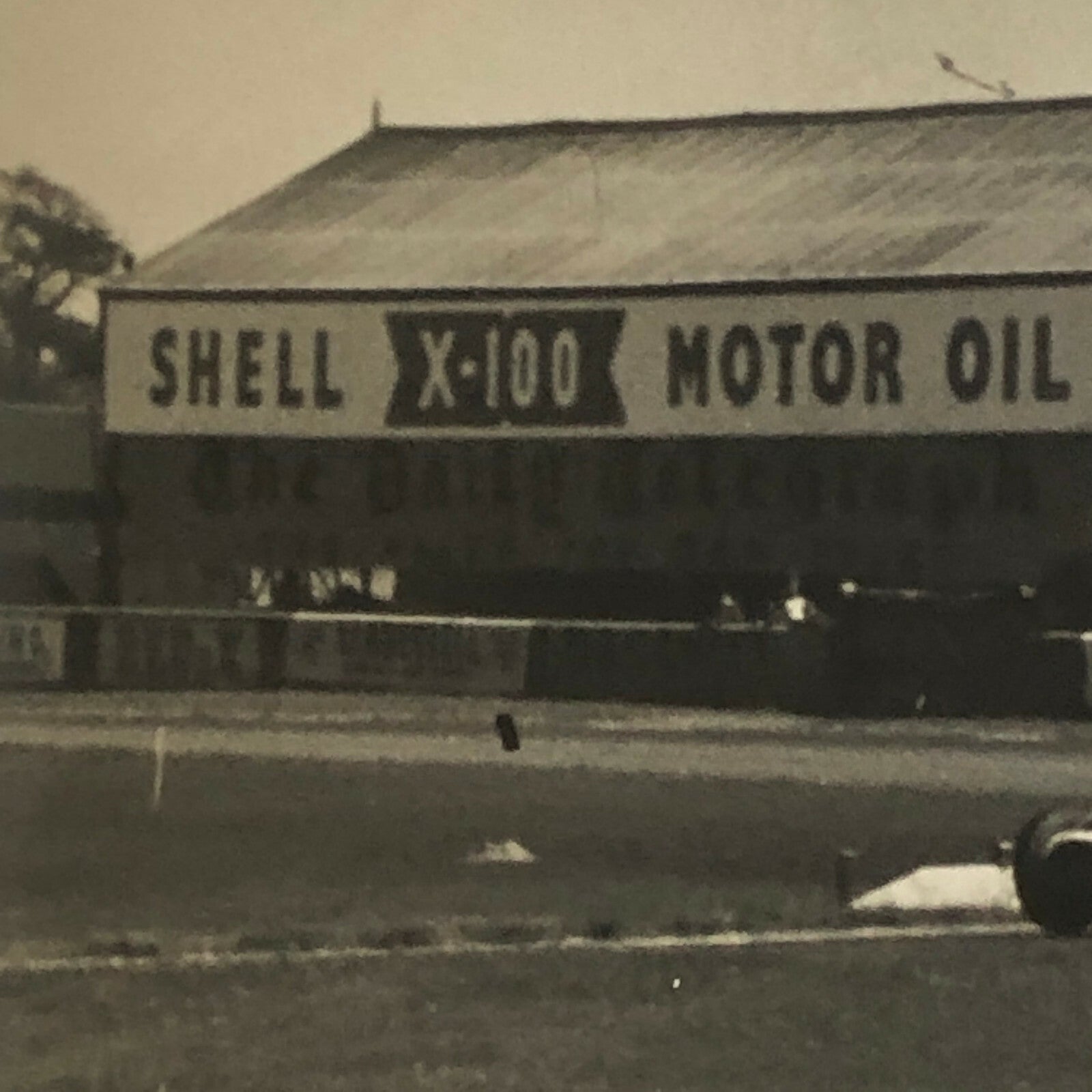 Vintage Racing Car Photo Photograph Print - Connaught Car Shell Motor Oil Sign 