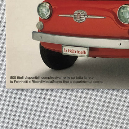 Fiat 500 Italian Advertising Postcard with Postage Stamp Post Card