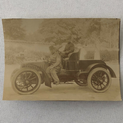 Antique Photo Photograph Print Men in Early Automobile Car Vehicle Italian ? 