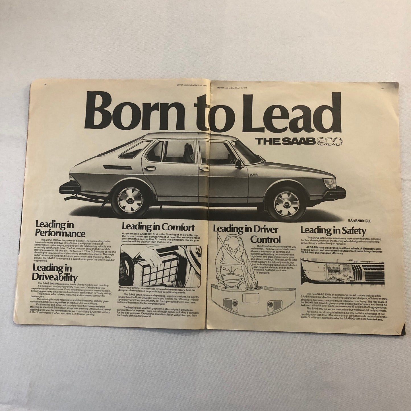 Vintage Saab 900 Magazine Supplement Brochure 1979 ? Saab 900 Turbo +