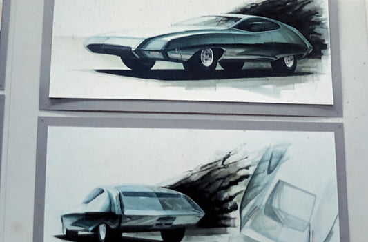 35MM Vintage Photo Slide Concept Car Prototype Design Sketch Illustration