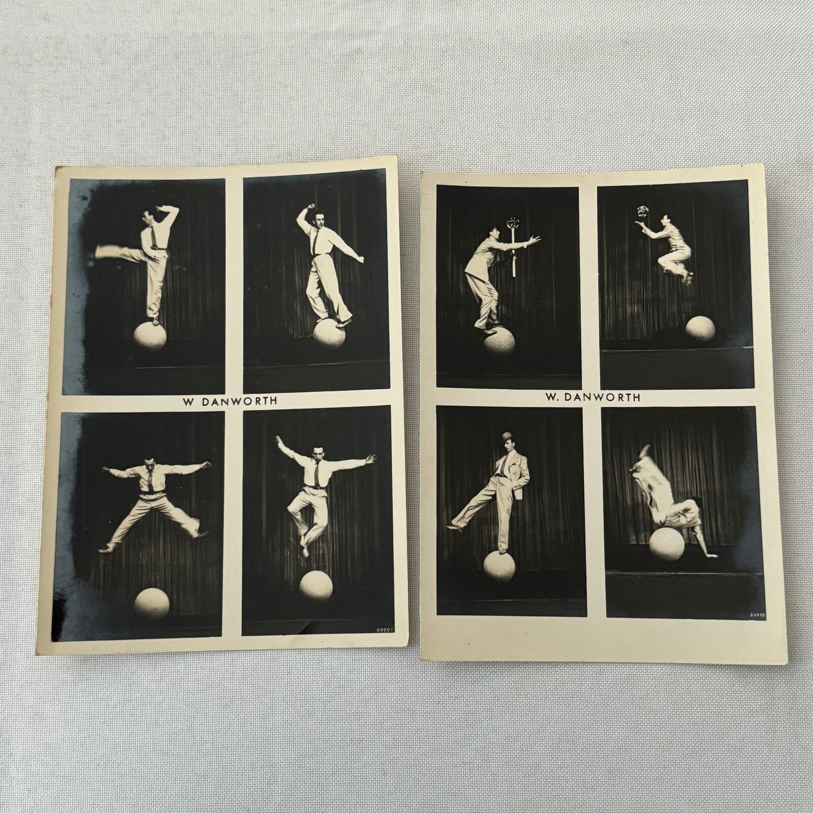 Vintage Circus Acrobat Balancing Act Photo Photograph W Danforth