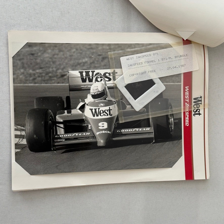 1987 West Zakspeed Racing Team Press Kit Photos Slides Martin Brundle GERMAN