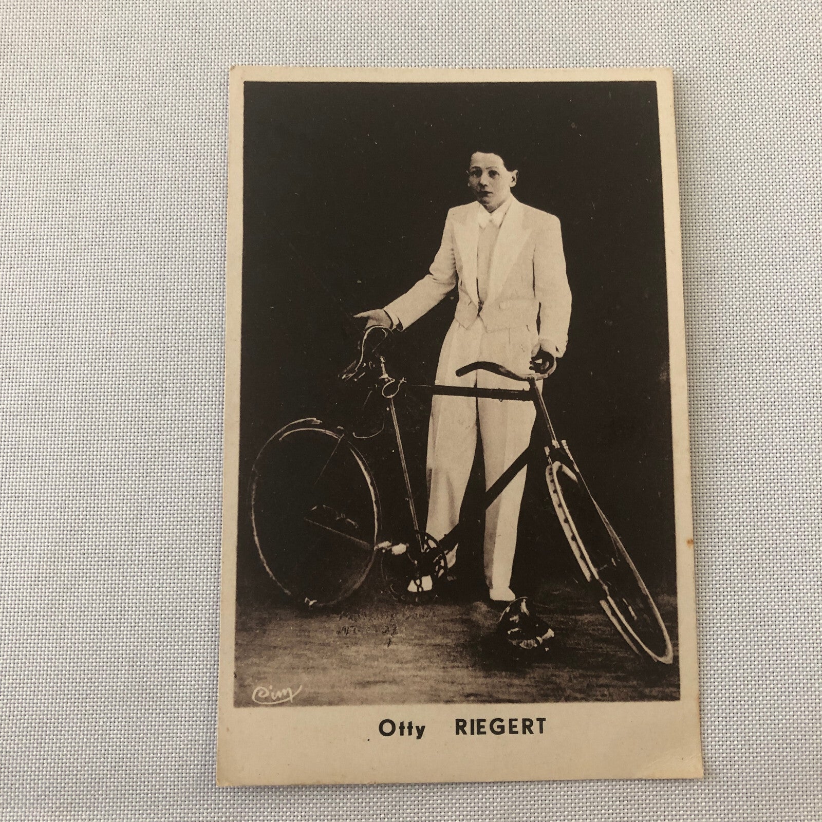 Circus Performer with Bicycle Unicycle Postcard Post Card Otty Riegert