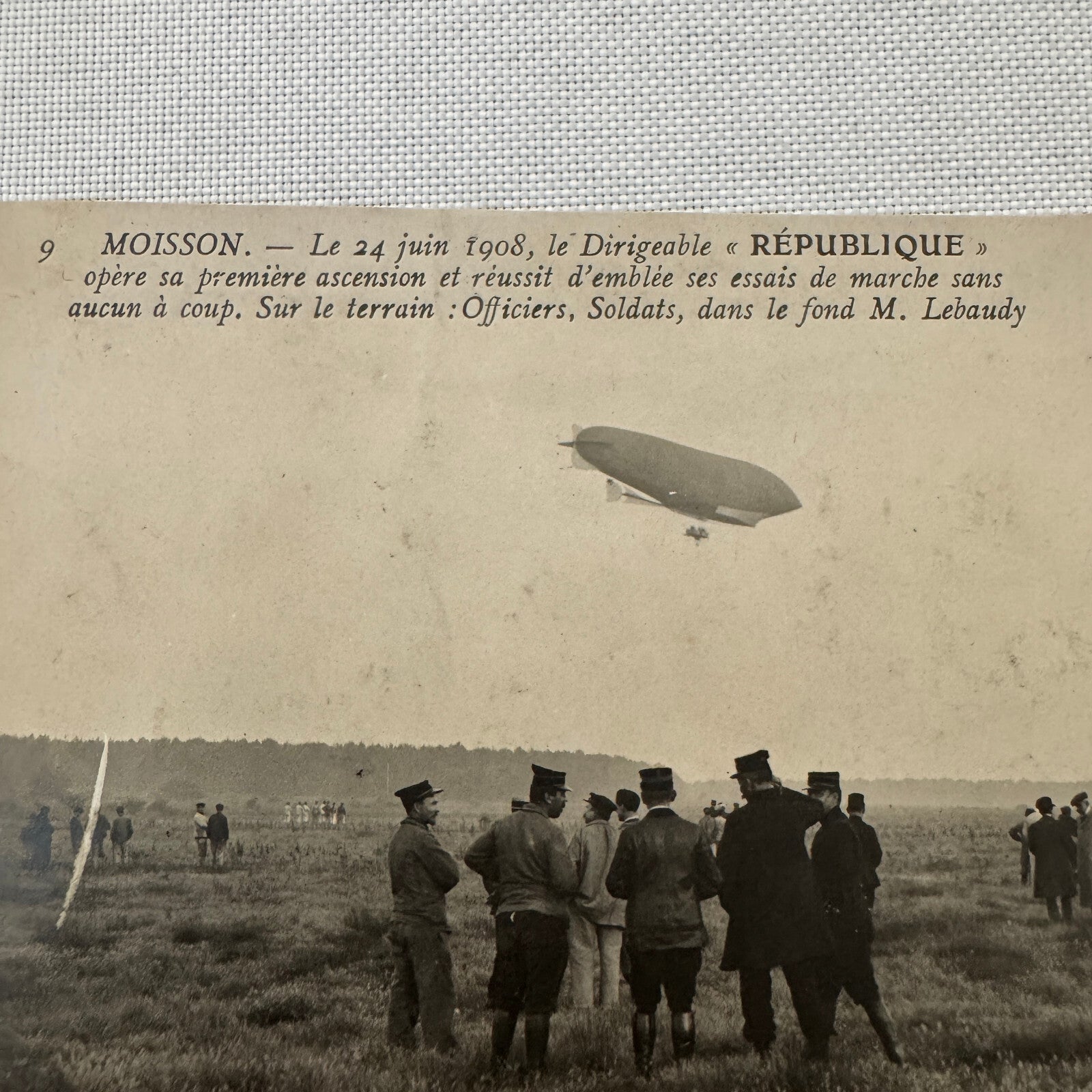Vintage Zeppelin Airship Dirigible Postcard Post Card French Republique Military