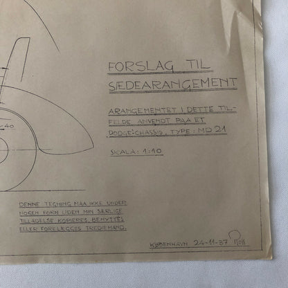 1937 Coachbuilder Car Design Blueprint Rendering Blue Print 6 Door Limousine 