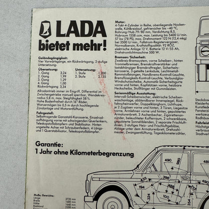 Lada Niva Car Sales Brochure Catalog German Language European Market