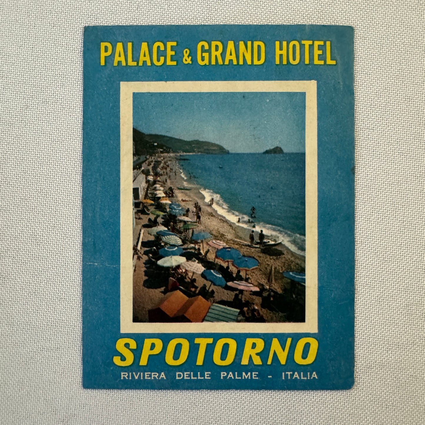 Vintage Hotel Travel Luggage Label Hotel Spotorno Riviera Delle Palme Italy
