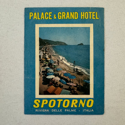 Vintage Hotel Travel Luggage Label Hotel Spotorno Riviera Delle Palme Italy