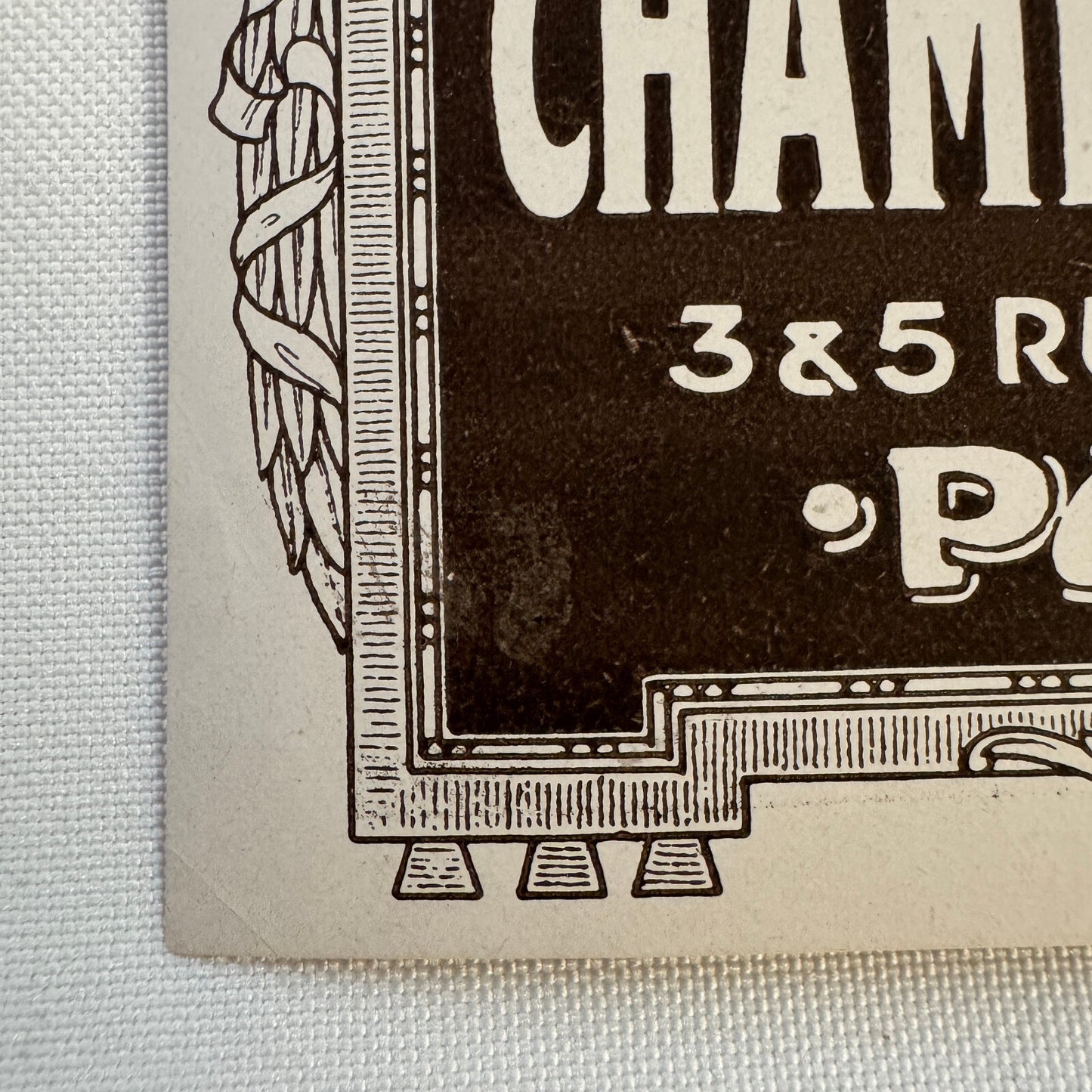 Vintage Travel Luggage Label Hotel Des Champs Elysees Paris France French