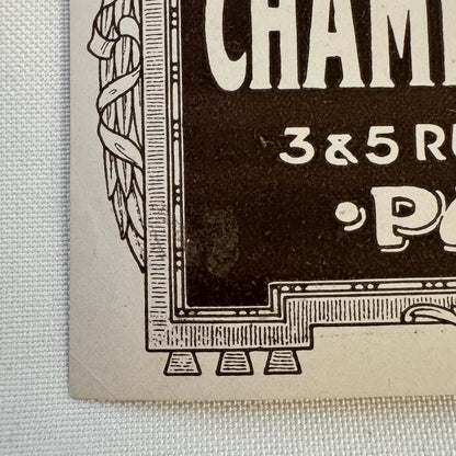 Vintage Travel Luggage Label Hotel Des Champs Elysees Paris France French