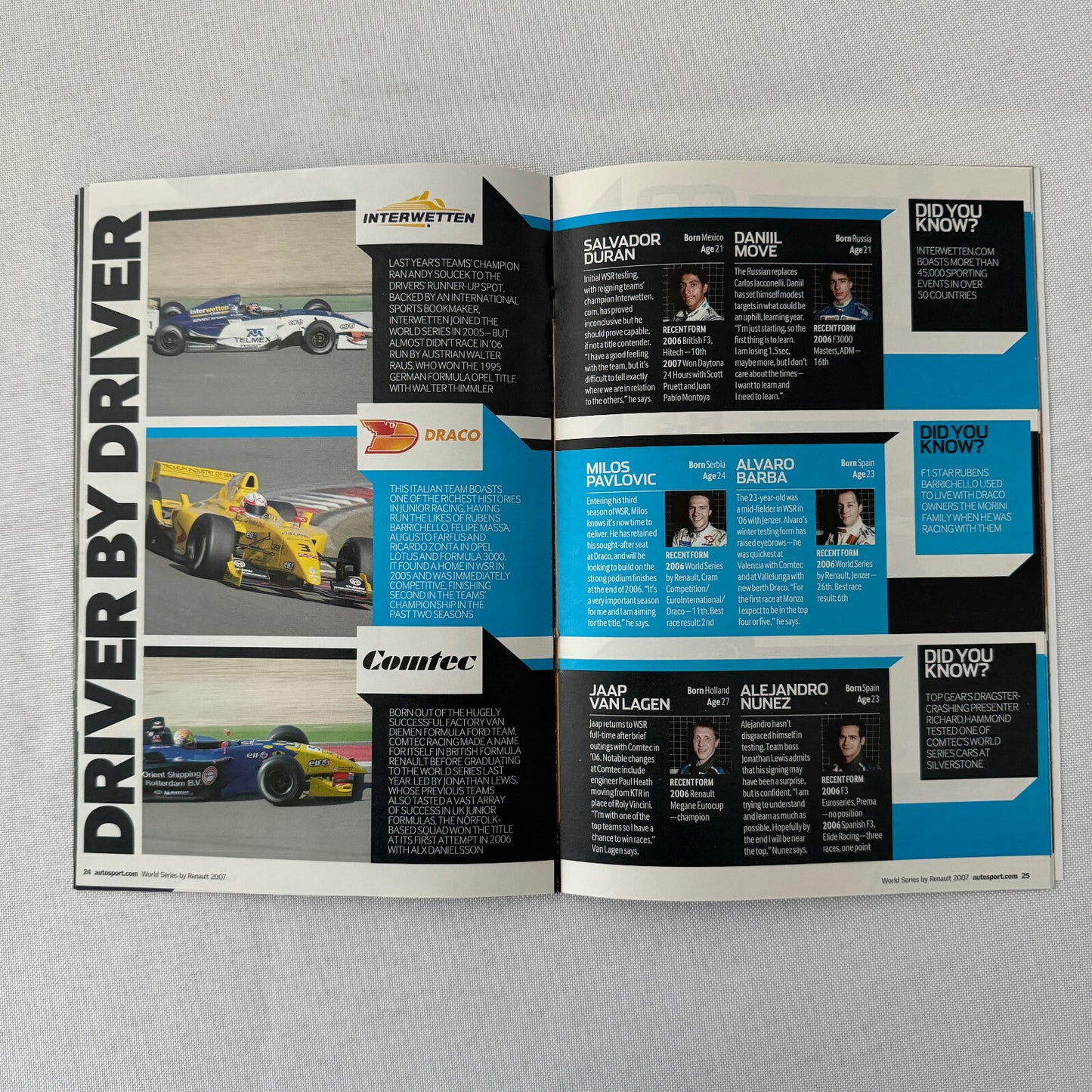 2007 Renault World Series Racing Guide Brochure Autosport