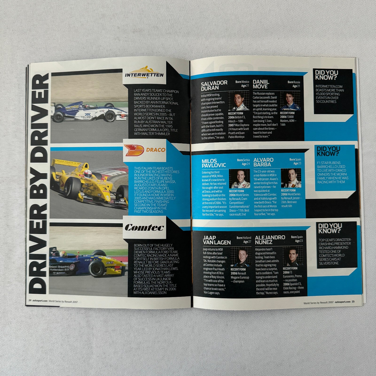 2007 Renault World Series Racing Guide Brochure Autosport