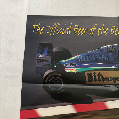 Michael Schumacher Benetton Formula One F1 Racing Poster Bitburger Beer