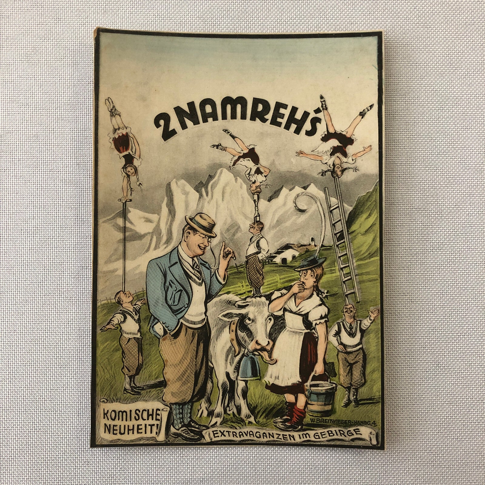 Circus Performer Postcard Post Card Acrobat Act 2 Namrehs German