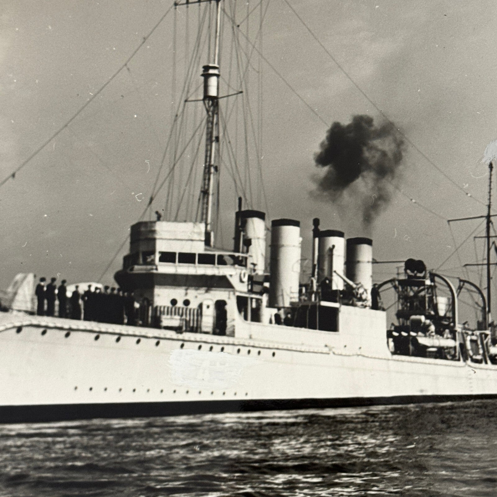 Vintage Royal Canadian Navy Ship Photograph Photo HMCS Columbia Boat