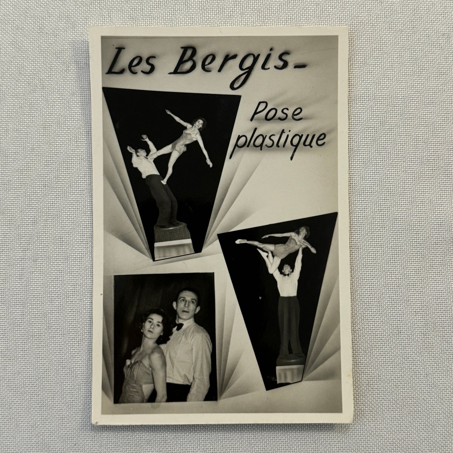 Vintage Circus Balancing Acrobat Act Photo Photograph Les Bergis French
