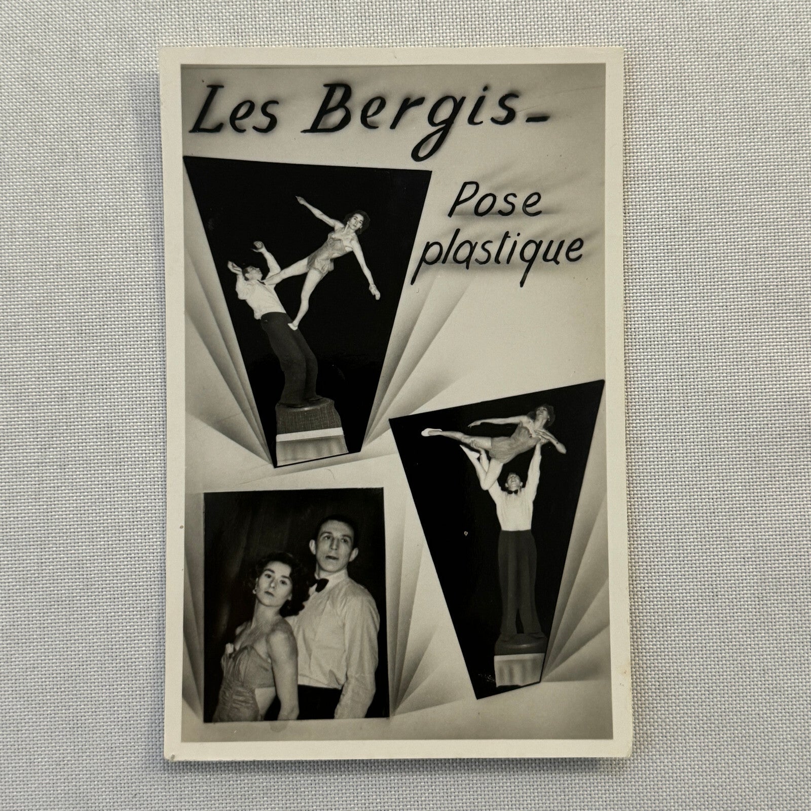 Vintage Circus Balancing Acrobat Act Photo Photograph Les Bergis French