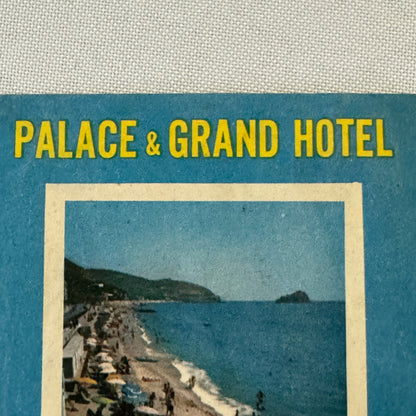 Vintage Hotel Travel Luggage Label Hotel Spotorno Riviera Delle Palme Italy