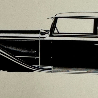 1931 N.A.G. V8 Sport Cabriolet Car Illustration Art Drawing Vintage Miniature
