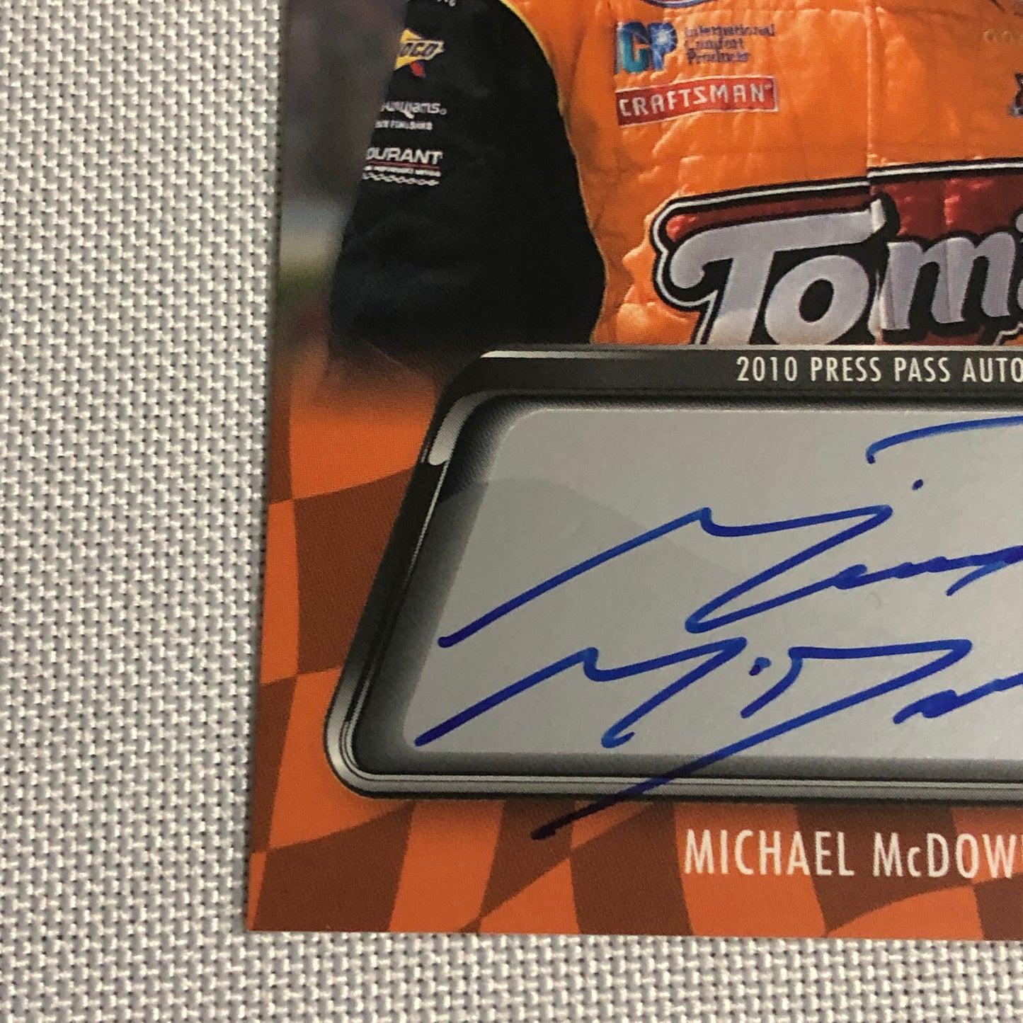 2010 Press Pass Authentics Michael McDowell Auto Autograph Signed Card NASCAR