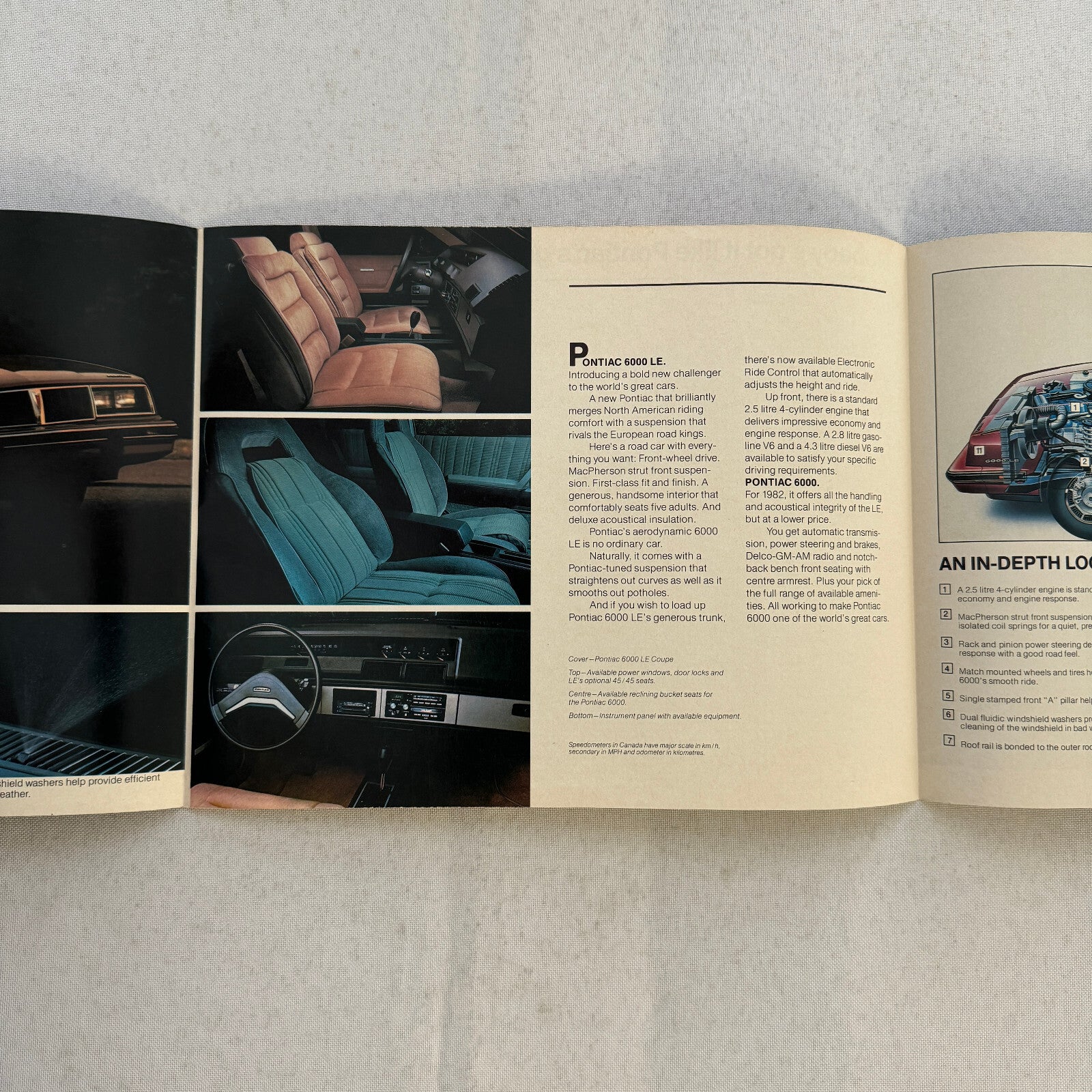1982 Pontiac 6000 Car Sales Brochure Catalog Advertising 6000 LE