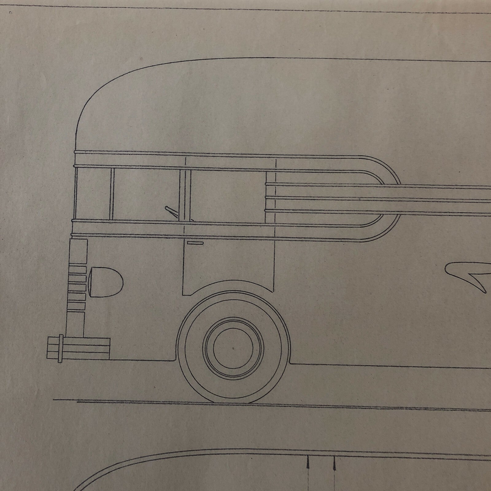 1936 Coachbuilder Bus Design Blueprint Rendering Blue Print Coach Truck 
