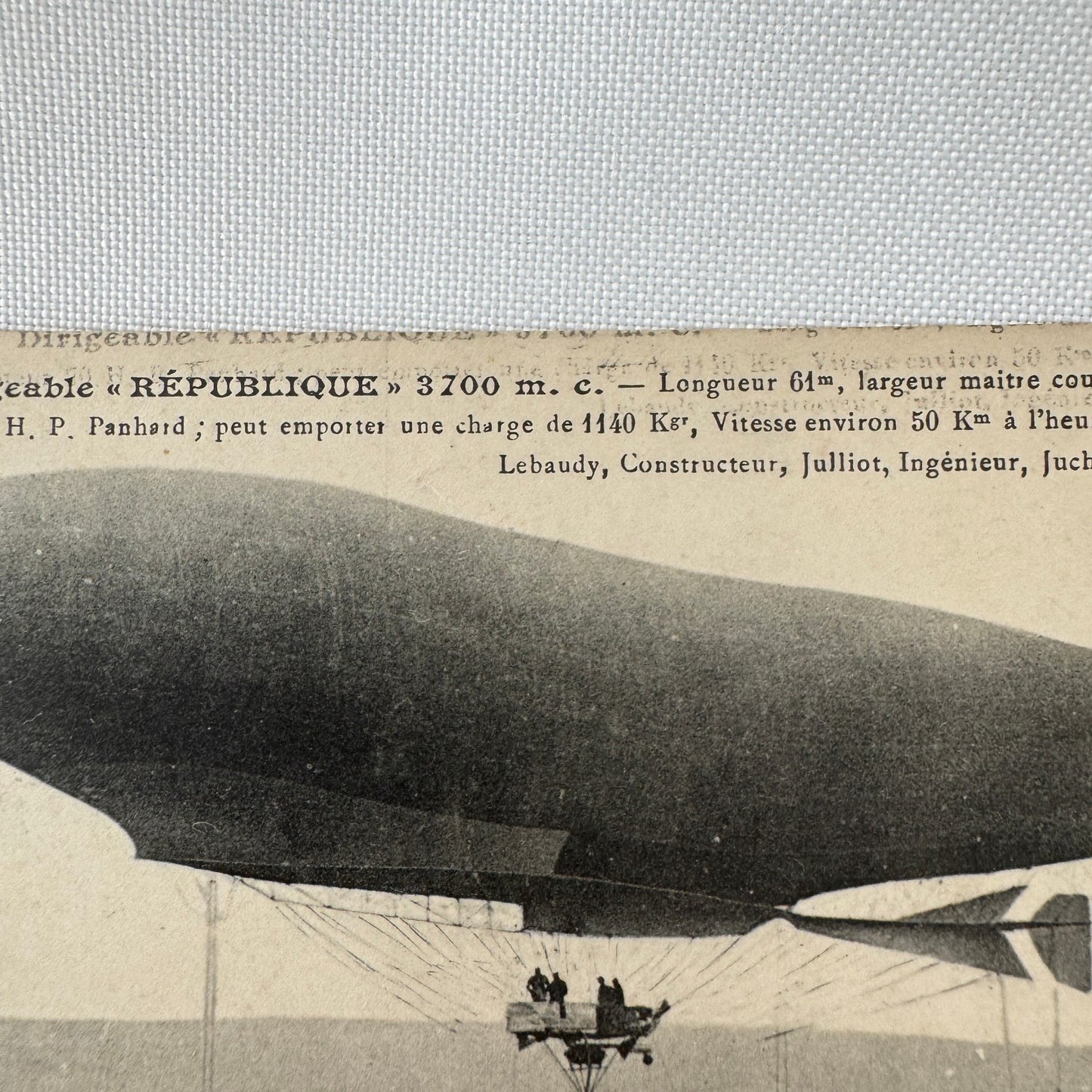Vintage Zeppelin Airship Dirigible Postcard Post Card French La Republique 1908